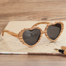 Load image into Gallery viewer, Women's Sunglasses New Unique Design Zebra Wood Heart-shaped