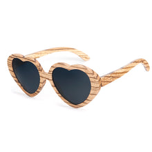 Load image into Gallery viewer, Women&#39;s Sunglasses New Unique Design Zebra Wood Heart-shaped