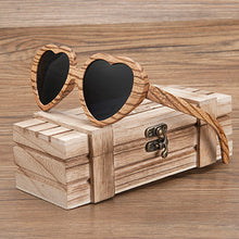 Load image into Gallery viewer, Women&#39;s Sunglasses New Unique Design Zebra Wood Heart-shaped