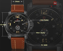 Load image into Gallery viewer, Men&#39;s Sport Watches Leather Strap Waterproof