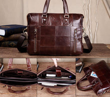 Load image into Gallery viewer, Genuine Leather Single Briefcase 13 inch Laptop Business Bag