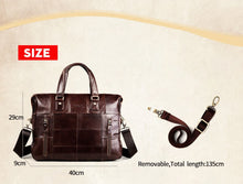 Load image into Gallery viewer, Genuine Leather Single Briefcase 13 inch Laptop Business Bag