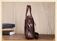 Load image into Gallery viewer, Genuine Leather Single Briefcase 13 inch Laptop Business Bag