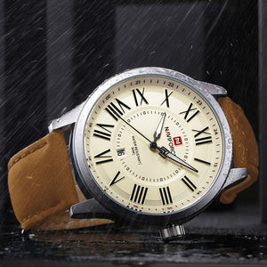 Men's Watches Leather Wristwatch Waterproof