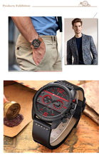 Load image into Gallery viewer, Men's Leather Quartz Wristwatch