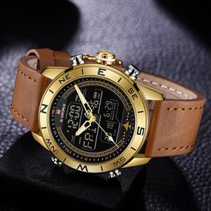 Men's Fashion Gold LED Digital Watch