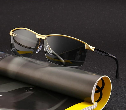 Men's Sunglasses Sport Polarized Black Metal Frame