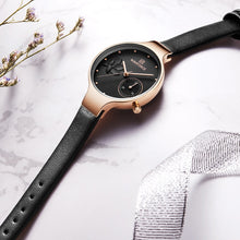 Load image into Gallery viewer, Women&#39;s Fashion Thin Leather Wristwatch Gold
