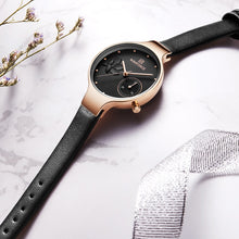 Load image into Gallery viewer, Women's Fashion Thin Leather Wristwatch Gold