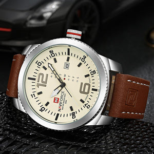 Men's Casual Leather Wristwatch