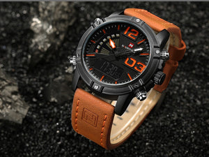 Men's Watches Leather Waterproof