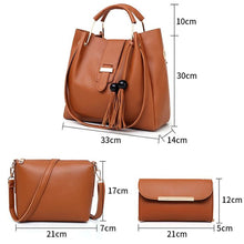 Load image into Gallery viewer, 3 Pcs Ladies PU Leather Bag Set
