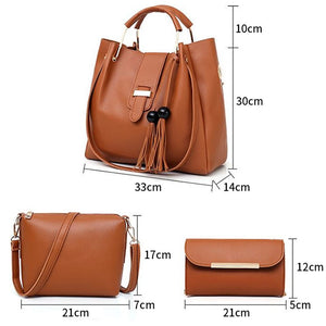 3 Pcs Ladies PU Leather Bag Set