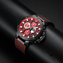 Load image into Gallery viewer, Men's Leather Waterproof Clock