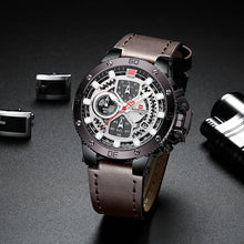 Load image into Gallery viewer, Men's Leather Waterproof Clock