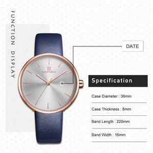 Women's Fashion Thin Leather Wristwatch