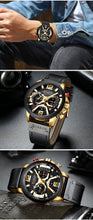 Load image into Gallery viewer, Men's Analog Leather Clock