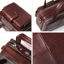 Load image into Gallery viewer, Double Zipper Genuine Leather Handbags